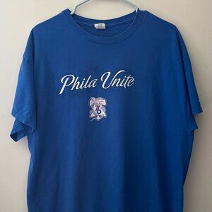 Philadelphia 76ers T-shirt Men's XL Blue Short Sleeve Snake Unite Sixers